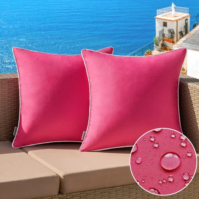 Main image of Outdoor Waterproof Pillow Covers 18x18 Hot Pink Pack of 2
