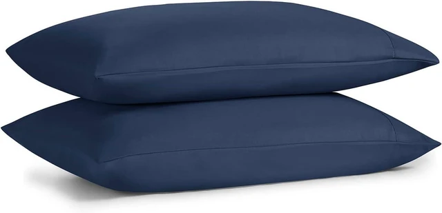 Alt view image 6 of 7 - Pillow Cases Standard Size - Soft Pillow Cases Queen - Standard Pillow Cases Set of 2 - Queen Pillow Cases Set of 2 - Queen Pillowcases Standard Size - Navy Blue