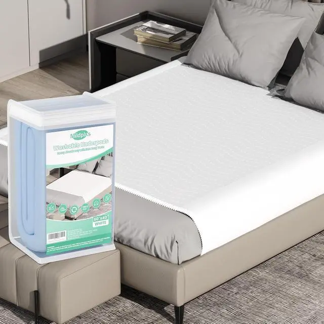 Main image of 60"X40" Non Slip Washable Waterproof Bed Pads, White