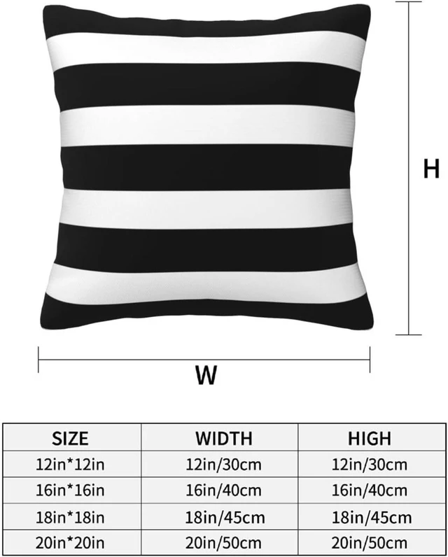 Alt view image 6 of 7 - Stripe Black and White Farmhouse Throw Pillow Covers 18x18 in Pillow Case Soft Outdoor Pillow case Cushion Covers Set of 2 for Sofa Bed Bedroom Car Chair Living Room Home Decorative