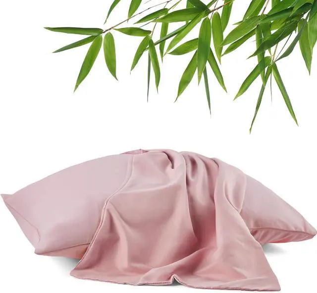 Main image of Pillowcase Fit All Types of Pillow, 1pc Moisture Wicking and Cooling Fabric Pillow Cover with Envelope Closure - King Size 35.43" x 19.69" (Pink)