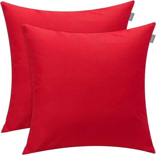 Main image of Cotton Solid Decorative Square Throw Pillow Covers Red 18x18 inch