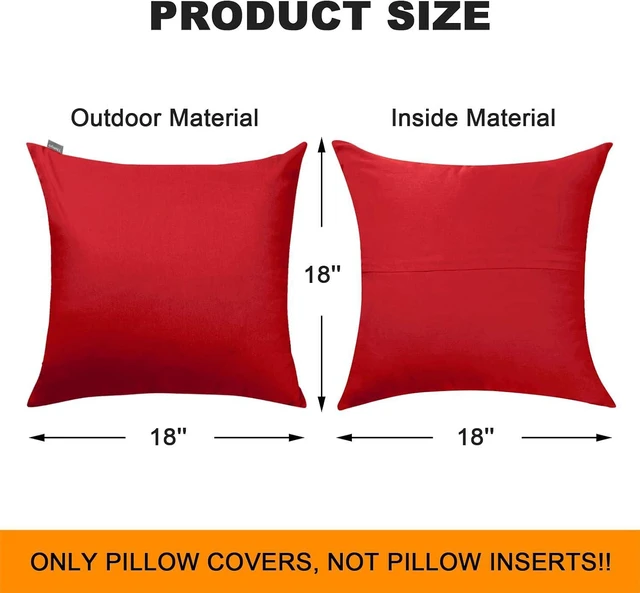 Alt view image 5 of 5 - Cotton Solid Decorative Square Throw Pillow Covers Red 18x18 inch