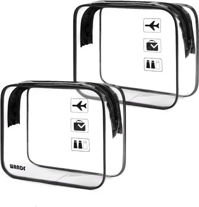 Main image of TSA Approved Toiletry Bag, 2 Pack Clear Makeup Bag