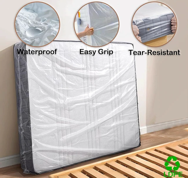 Alt view image 2 of 5 - Twin Mattress Bag for Moving and Disposal,Waterproof Mattress Plastic Cover,Storage Protector, 1 Pack