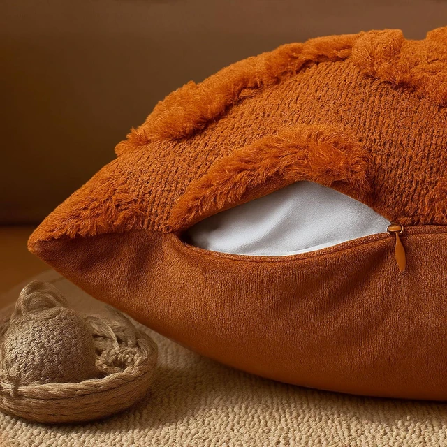 Alt view image 3 of 7 - Fall Throw Pillow Covers 18x18 Inch, Rust Autumn Pumpkin Decor for Home