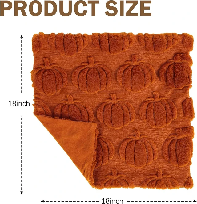 Alt view image 4 of 7 - Fall Throw Pillow Covers 18x18 Inch, Rust Autumn Pumpkin Decor for Home
