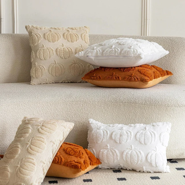 Alt view image 7 of 7 - Fall Throw Pillow Covers 18x18 Inch, Rust Autumn Pumpkin Decor for Home