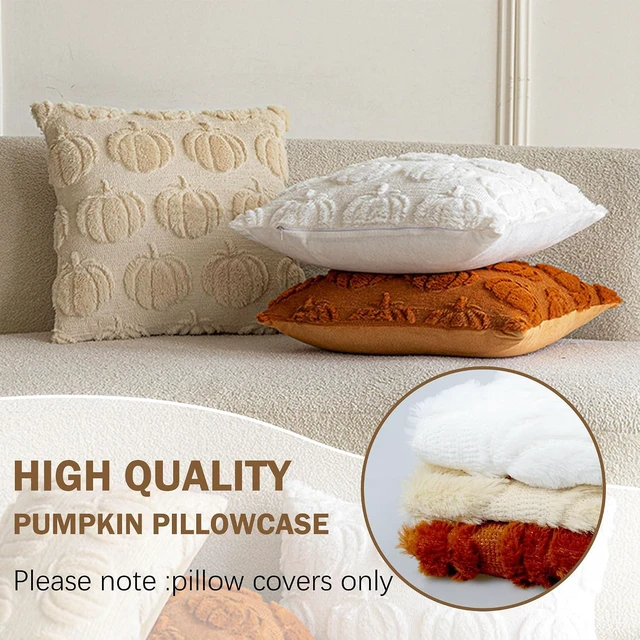 Alt view image 5 of 7 - Fall Throw Pillow Covers 18x18 Inch, Rust Autumn Pumpkin Decor for Home