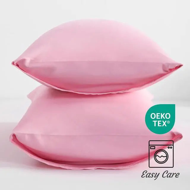 Alt view image 5 of 7 - Standard Microfiber Pillowcases, Set of 2, Pink