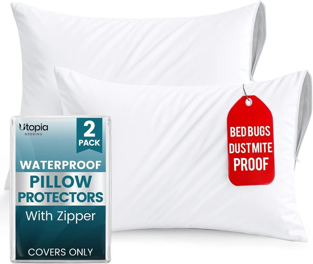 Alt view image 3 of 7 - Set of 2 Pillow Protectors with Zipper Standard Size, Pillow Covers
