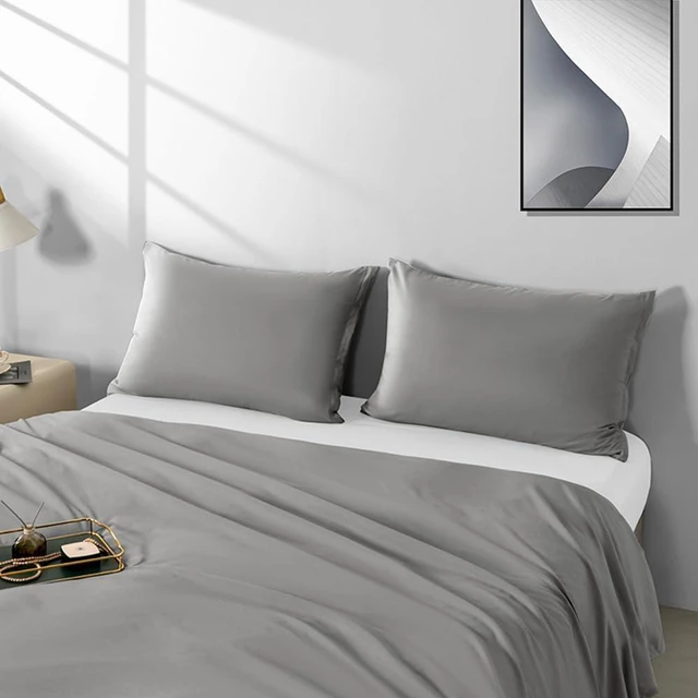 Main image of 2 Pack Microfiber King Zipper Pillowcases, Soft Comfortable Not Shrink Dark Gray Pillow Case, Breathable Pillow Cases Set of 2 (20x36 Inches)