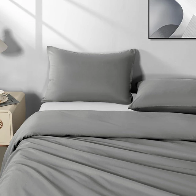 Alt view image 2 of 7 - 2 Pack Microfiber King Zipper Pillowcases, Soft Comfortable Not Shrink Dark Gray Pillow Case, Breathable Pillow Cases Set of 2 (20x36 Inches)