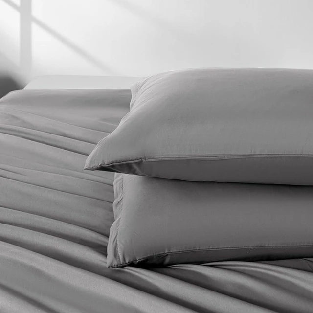 Alt view image 7 of 7 - 2 Pack Microfiber King Zipper Pillowcases, Soft Comfortable Not Shrink Dark Gray Pillow Case, Breathable Pillow Cases Set of 2 (20x36 Inches)