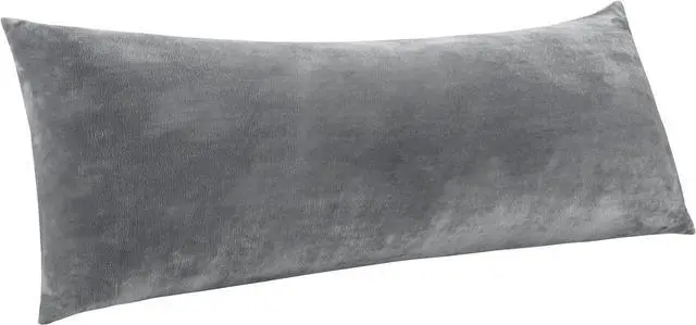 Main image of Body Pillow Cover with Zipper Closure, Super Soft and Cozy Fuzzy Fleece Body Pillowcase 20 x 54 Inches, Luxury Fluffy Plush Long Body Pillow Pillowcase for Fall and Winter(Gray)