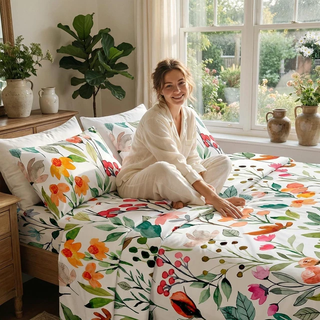 Alt view image 6 of 7 - Standard Pillow Cases Set of 2, Ultra Soft Double Brushed Microfiber Pillowcases Standard, Floral Bed Pillow Covers, Fade Resistant, Easy Slip-On (20"x26")