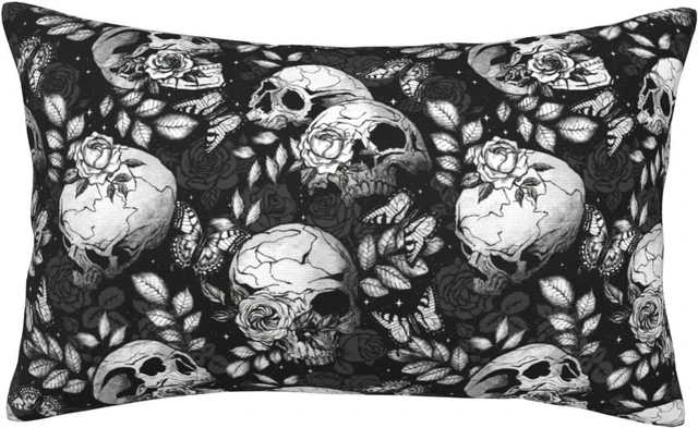 Main image of 20x30 Inch Flower Sugar Skull Standard Pillow Cases, Ultra Soft Microfiber Pillow Cover, Hidden Zipper, for Bedroom Couch Living Room Decor Gifts