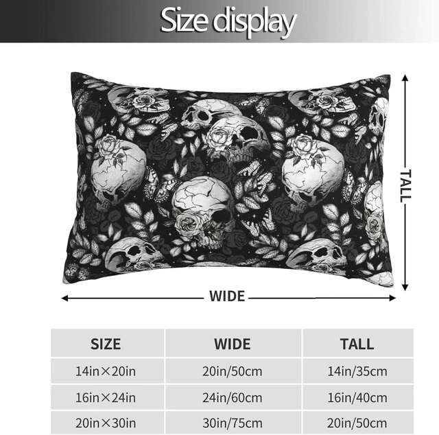 Alt view image 4 of 7 - 20x30 Inch Flower Sugar Skull Standard Pillow Cases, Ultra Soft Microfiber Pillow Cover, Hidden Zipper, for Bedroom Couch Living Room Decor Gifts
