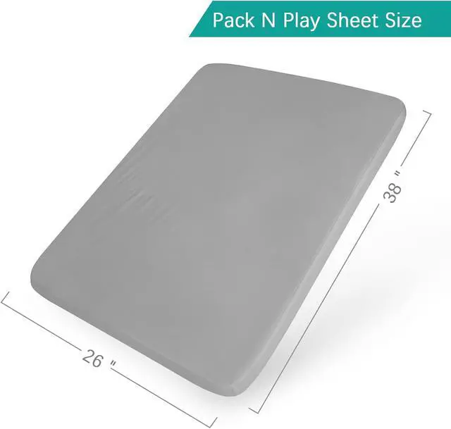 Alt view image 5 of 6 - Pack and Play Sheets Waterproof 2 Pack for Baby Boys Girls Fitted