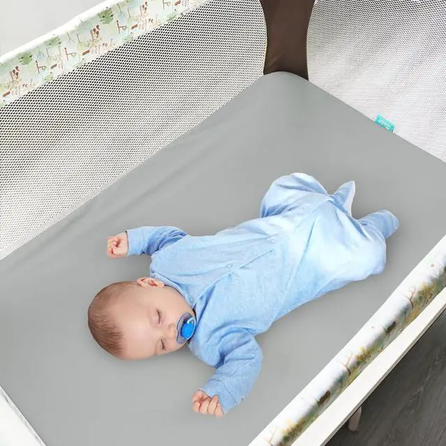 Alt view image 6 of 6 - Pack and Play Sheets Waterproof 2 Pack for Baby Boys Girls Fitted