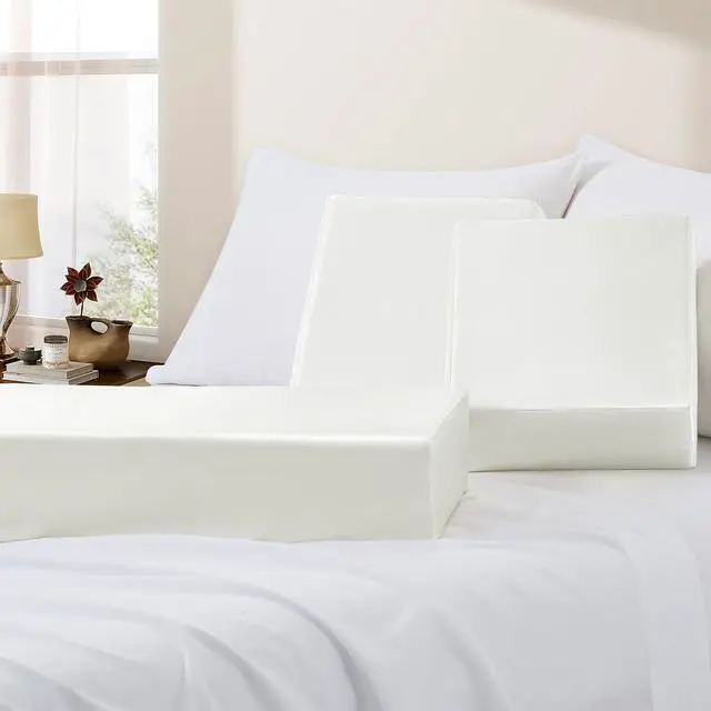 Alt view image 6 of 7 - Satin Cube Pillowcase, White 24"x12"x5.5" Side Sleeper