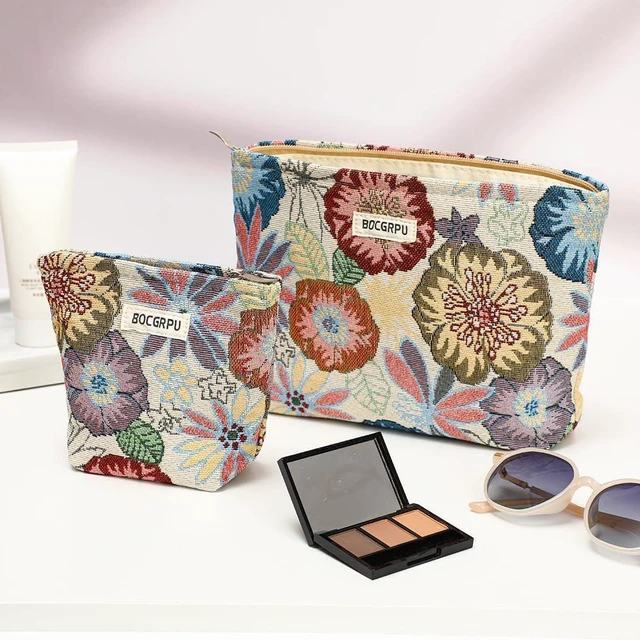 Alt view image 6 of 6 - 2 PCS Makeup Bag Set Cute Small Cosmetic Bag for Purse