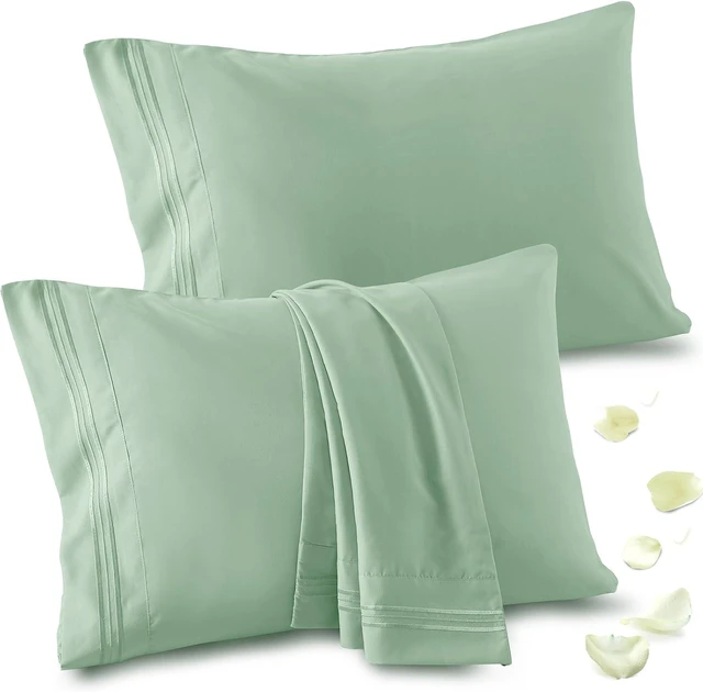 Main image of 2 Pack Sage Green King Pillowcases, 20x40, 1800 Microfiber