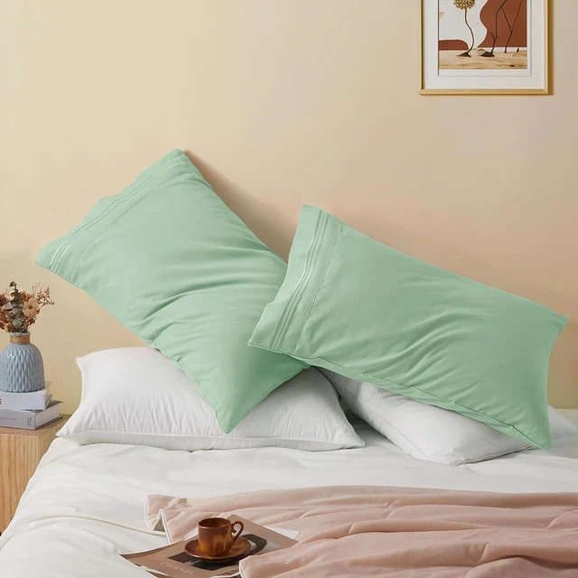 Alt view image 4 of 7 - 2 Pack Sage Green King Pillowcases, 20x40, 1800 Microfiber