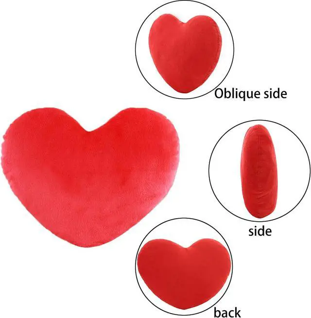 Alt view image 2 of 7 - Cute Plush Red Heart Pillow Love Pillow Cushion Toy Throw Pillows for Kids' Friends Fit for Living Heart Throw Decorative Pillows
