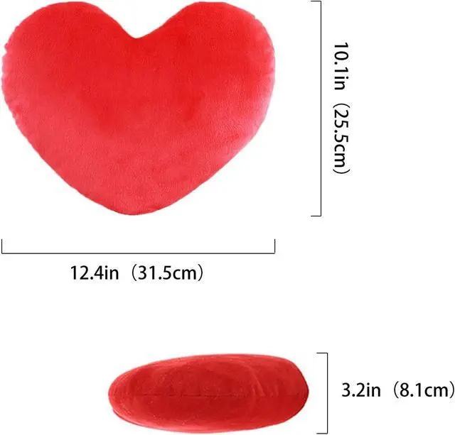 Alt view image 3 of 7 - Cute Plush Red Heart Pillow Love Pillow Cushion Toy Throw Pillows for Kids' Friends Fit for Living Heart Throw Decorative Pillows