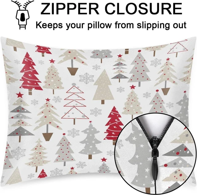 Alt view image 4 of 7 - Satin Pillowcase for Hair and Skin White Tree Silk Pillowcase Standard Size White Silky Pillow Case with Zipper 20x26 Inches Pillow Cover Decor for Bed, Sofa