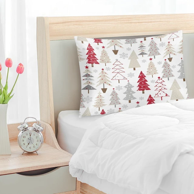 Alt view image 6 of 7 - Satin Pillowcase for Hair and Skin White Tree Silk Pillowcase Standard Size White Silky Pillow Case with Zipper 20x26 Inches Pillow Cover Decor for Bed, Sofa