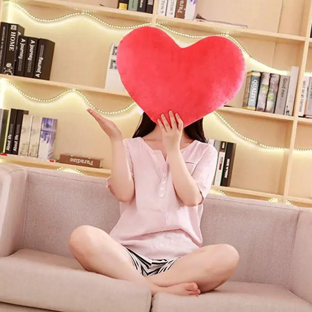 Alt view image 7 of 7 - Cute Plush Red Heart Pillow Love Pillow Cushion Toy Throw Pillows for Kids' Friends Fit for Living Heart Throw Decorative Pillows