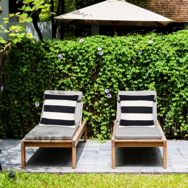 Alt view image 5 of 7 - 2 Pack Waterproof Pillow Covers Outdoor Throw Pillowcases