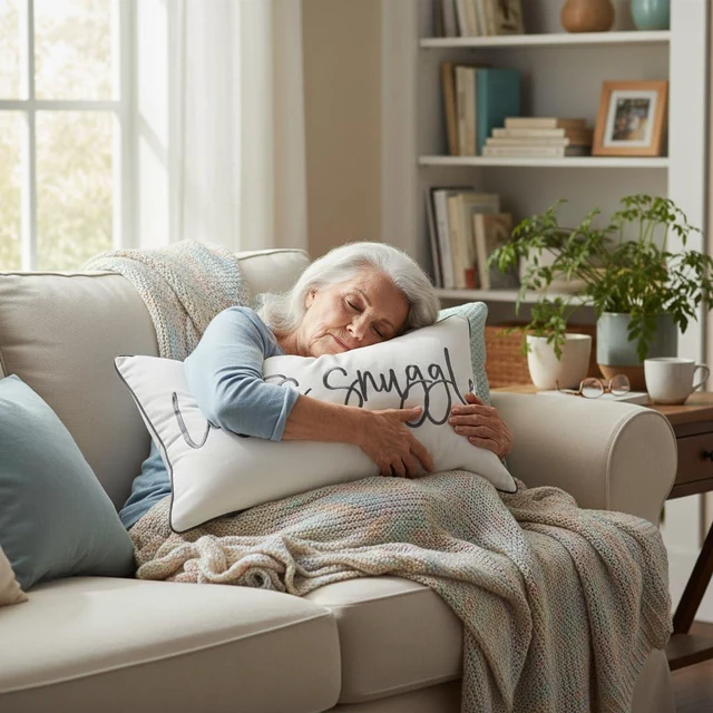 Alt view image 2 of 7 - Let's Snuggle Decorative Lumbar Pillow Cover - 12x20 Inch White and Grey Cotton Embroidery Throw Pillowcase for Bed, Bedroom, Living Room, Home Decor