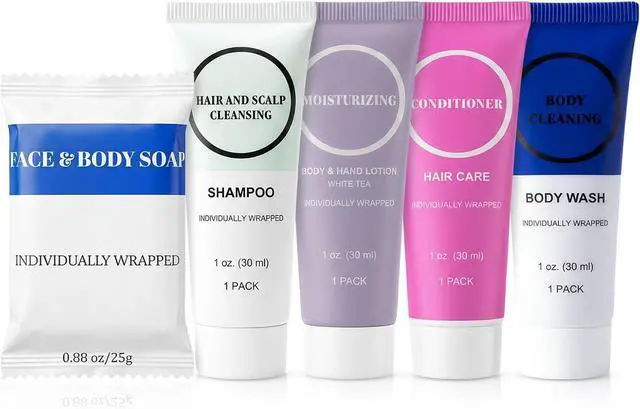 Main image of Toiletries Individually Wrapped Set Bulk, Travel Size 1 Fl oz (Pack of 10)