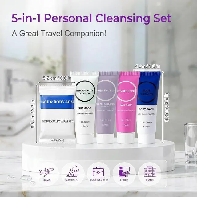 Alt view image 2 of 7 - Toiletries Individually Wrapped Set Bulk, Travel Size 1 Fl oz (Pack of 10)