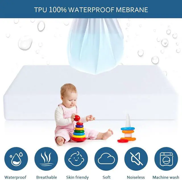 Alt view image 3 of 6 - Twin Size Mattress Protector Waterproof, Mattress Cover for Kids