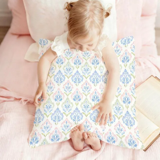 Alt view image 5 of 6 - Pink and Blue Green Grandmillennial Floral Pillow Covers 18x18, Pink and Blue Green Cottage Core Grand Millenial Pillow Cover Decor for Living Room Girls Bedroom Dorm Home