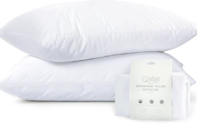 Main image of Waterproof Standard Size Pillow Protectors Set of 2 Soft Microfiber Zippered Pillow Case Protector, Noiseless Breathable TPU Backed Pillow Encasement Standard 2 Pack