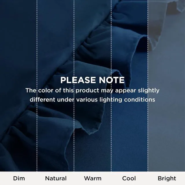 Alt view image 5 of 7 - Ruffle Pillow Cases Standard Size Set of 2, Navy Pillow Shams