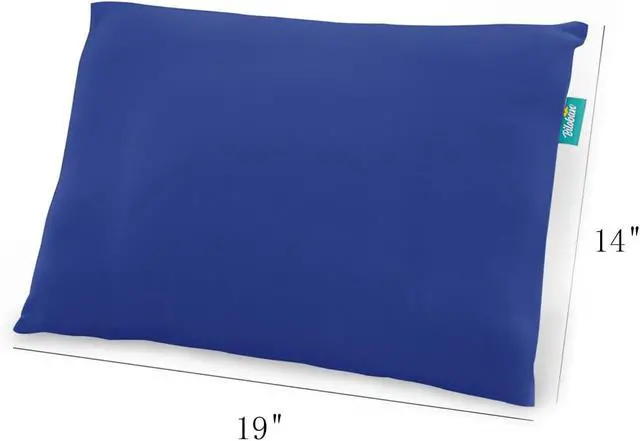 Alt view image 3 of 5 - Organic Cotton Toddler Pillowcase 2 Pack, (Pillowcase Only) Kids Pillowcase for Sleeping Fit Pillow Sized 13"x 18" or 14"x19", Envelope Travel Pillowcases for Girl Boy, Gray&Navy Blue