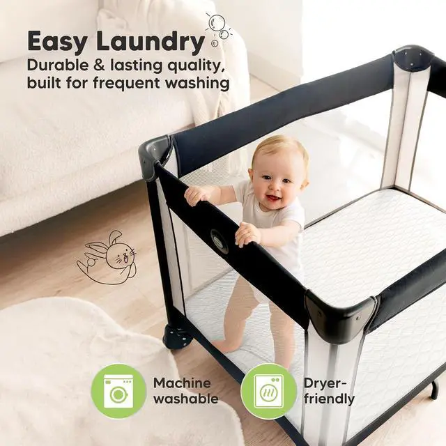 Alt view image 6 of 7 - 1pk Waterproof Mini Crib Mattress Protector Fitted 38x26 (Soft White, Mini)