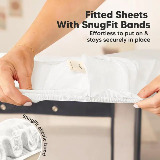 Alt view image 7 of 7 - 1pk Waterproof Mini Crib Mattress Protector Fitted 38x26 (Soft White, Mini)