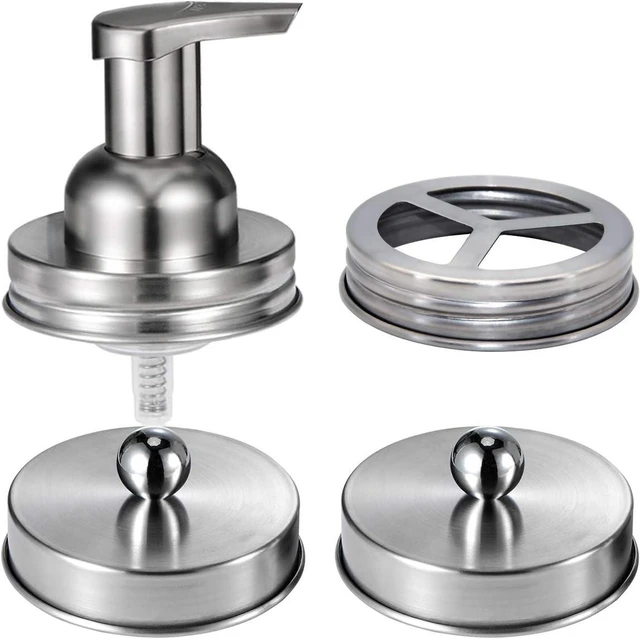 Main image of Mason Jar Bathroom Accessories Set(4pcs)- Jars Not Included,Brushed Nickel