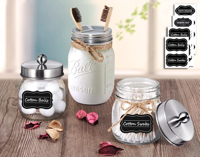 Alt view image 7 of 7 - Mason Jar Bathroom Accessories Set(4pcs)- Jars Not Included,Brushed Nickel