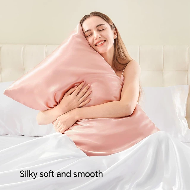 Alt view image 2 of 6 - Zipper Satin Pillowcases, Standard Size 20"x26", Coral, Set of 2