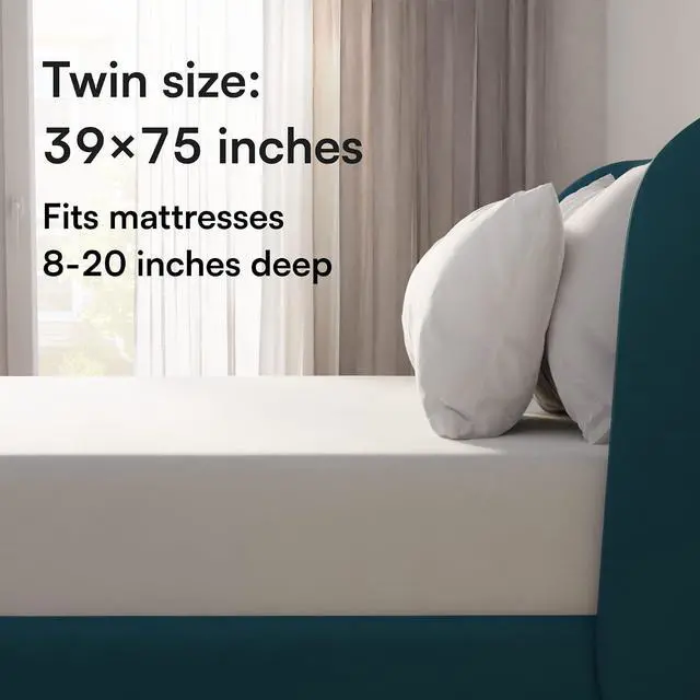Alt view image 5 of 7 - Niagara Waterproof Mattress Protector Twin 39x75 Cover Deep Pocket Breathable Noiseless 8-20Inches Bed Smooth Jersey Mattress Pad Cover Fully Ultra Thin Polyester