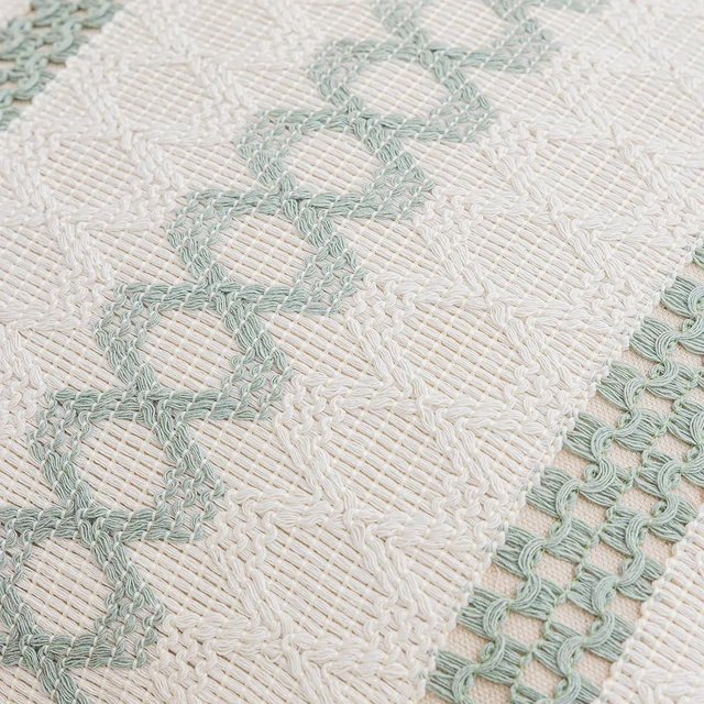 Alt view image 5 of 7 - Sage Green Decorative Throw Pillow Covers 18x18 Inch Set of 2, Farmhouse Textured Accent Cushion Case for Couch Living Room, Rustic Modern Neutral Home Decor