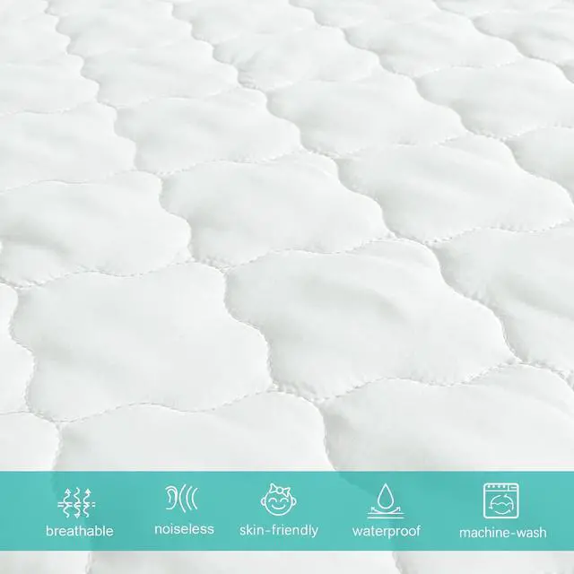 Alt view image 4 of 6 - Pack and Play Mattress Protector Pad 38" X 26" Waterproof Sheets Fitted